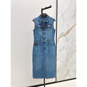 프라다 데님 민소매 원피스 P53503 2025/신상