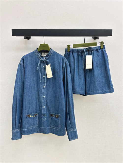 구찌 데님 셔츠 반바지 세트 G14100 2025/신상